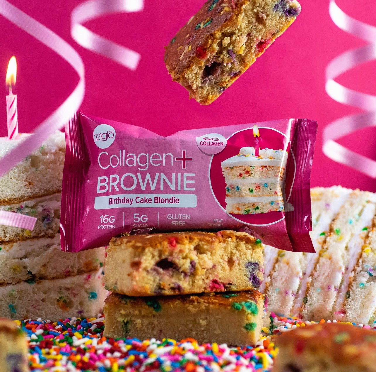 Birthday Cake Blondie Collagen + Brownie